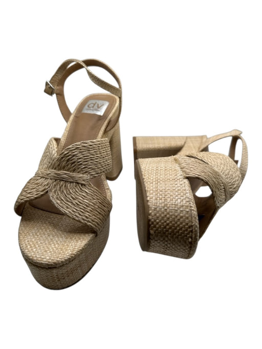 Dolce Vita Shoe Size 8 Tan Straw Platform Block Heel Sandals Tan / 8