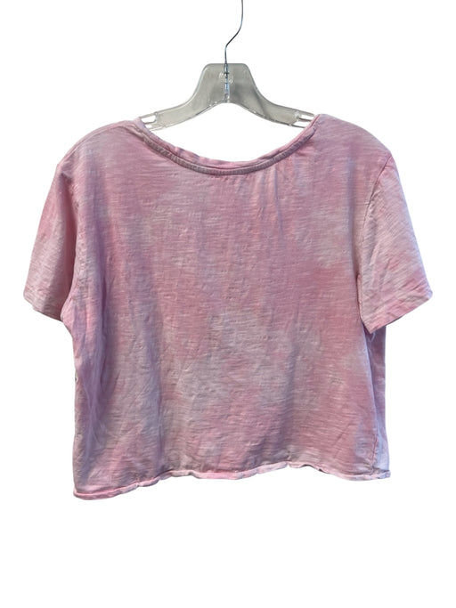 Love Shack Fancy Size M Pink Cotton Round Neck Short Sleeve Heathered Top Pink / M