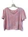 Love Shack Fancy Size M Pink Cotton Round Neck Short Sleeve Heathered Top Pink / M