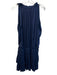Current Air Size M Navy Polyester Tie V Neck Sleeveless Drop Waist Pleated Dress Navy / M