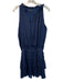 Current Air Size M Navy Polyester Tie V Neck Sleeveless Drop Waist Pleated Dress Navy / M