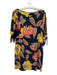 Trina Turk Size 6 Navy Polyester Blend Tie Sleeve Paisley Pattern Abstract Dress Navy / 6
