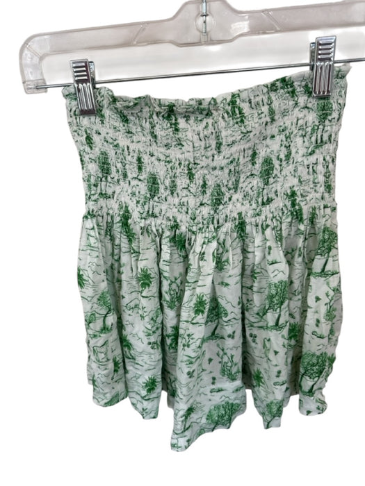 Koch Size XS White & Green Flora & Fauna Scrunch Waist Shorts White & Green / XS