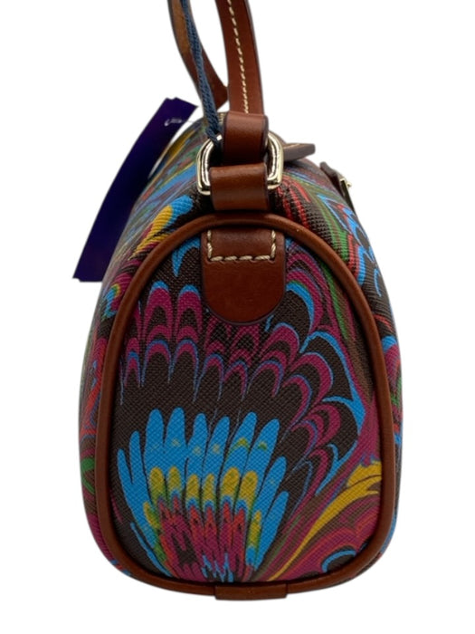 Dooney & Bourke Brown & Multi PVC Blend Crossbody All Over Print Zip Close Bag Brown & Multi / S