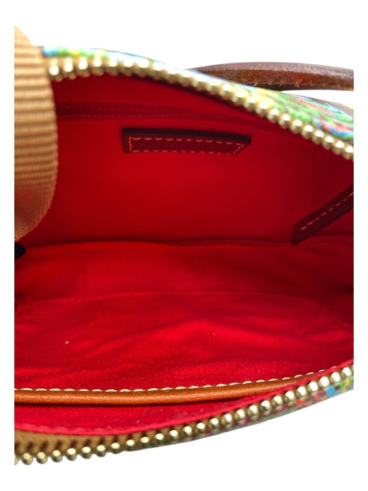 Dooney & Bourke Brown & Multi PVC Blend Crossbody All Over Print Zip Close Bag Brown & Multi / S