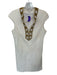 Milly of New York Size M White & Gold Cotton Flower Detail Side Zip Mini Dress White & Gold / M