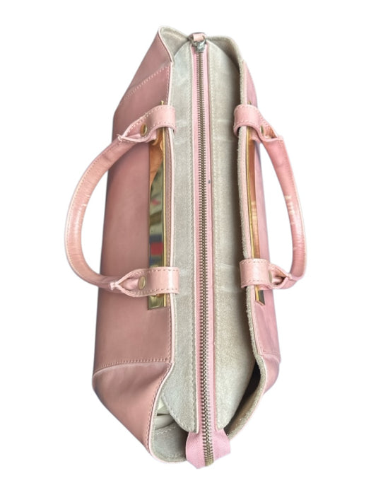 Alberta di Canio Pink Leather Gold Detail Purse Pink