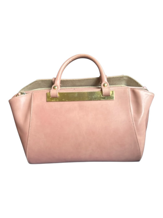 Alberta di Canio Pink Leather Gold Detail Purse Pink