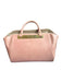 Alberta di Canio Pink Leather Gold Detail Purse Pink