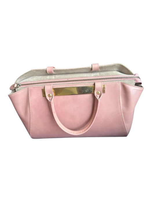 Alberta di Canio Pink Leather Gold Detail Purse Pink