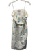 Sachin & Babi Size 12 White & Blue Polyester Tube Top Elastic Back Dress White & Blue / 12