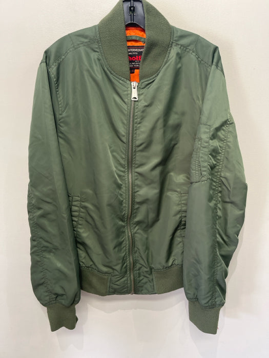 Schott Size S Olive Synthetic Solid Bomber Men's Jacket