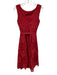 JS Collections Size 2 Red Polyester Floral Lace Overlay Sleeveless V Back Dress Red / 2