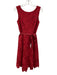 JS Collections Size 2 Red Polyester Floral Lace Overlay Sleeveless V Back Dress Red / 2