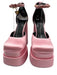 Versace Shoe Size 37 Light Pink Satin Upper Crystal Straps Ankle Buckle Pumps Light Pink / 37