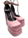 Versace Shoe Size 37 Light Pink Satin Upper Crystal Straps Ankle Buckle Pumps Light Pink / 37