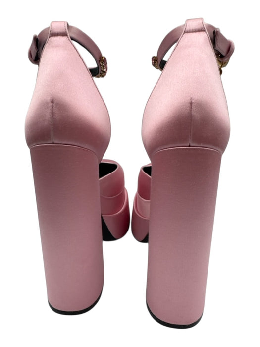 Versace Shoe Size 37 Light Pink Satin Upper Crystal Straps Ankle Buckle Pumps Light Pink / 37