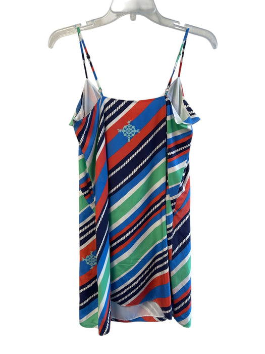 Lily Pulitzer Size S Red Blue & Multi Silk Spaghetti Strap Striped Dress Red Blue & Multi / S