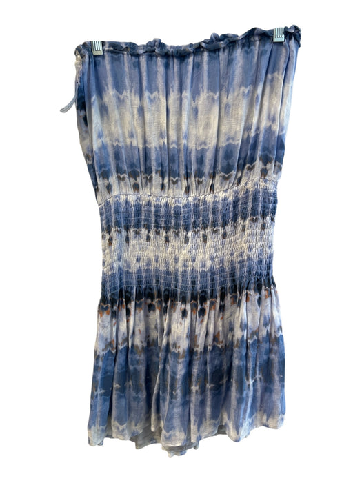 Illa Illa Size S Blue & White Rayon Sleeveless Tye Dye S Chain Dress Blue & White / S