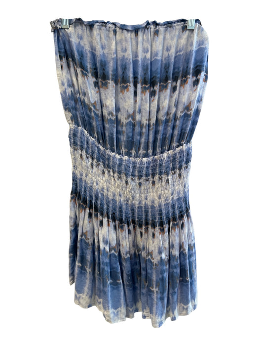 Illa Illa Size S Blue & White Rayon Sleeveless Tye Dye S Chain Dress Blue & White / S