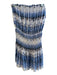 Illa Illa Size S Blue & White Rayon Sleeveless Tye Dye S Chain Dress Blue & White / S