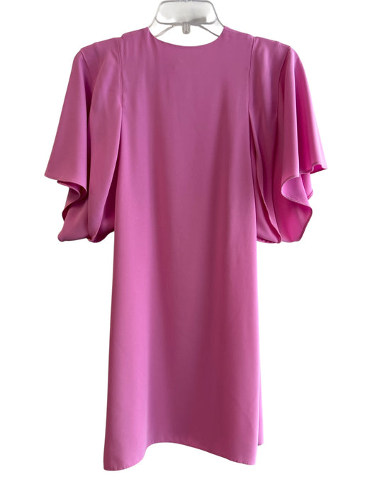 Anna Kate Size XS Pink Polyester Short Sleeve solid color V Neck Dress Pink / XS