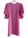 Anna Kate Size XS Pink Polyester Short Sleeve solid color V Neck Dress Pink / XS