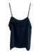 Alexander Wang Size 0 Black Silk Spaghetti Strap solid color Pleated Detail Top Black / 0