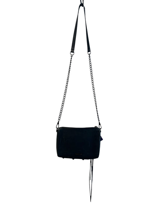Rebecca Minkoff Black Pebble Leather Zip Close Inside & Outside Pockets Bag Black / S