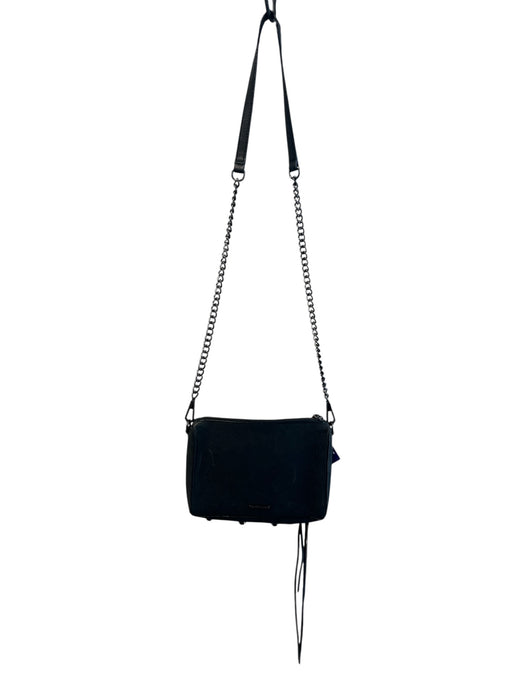 Rebecca Minkoff Black Pebble Leather Zip Close Inside & Outside Pockets Bag Black / S