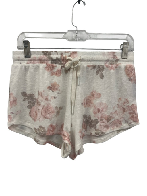 Z Supply Size S/XS White, Pink & Brown Rayon Blend Floral Terry Cloth Pajamas White, Pink & Brown / S/XS