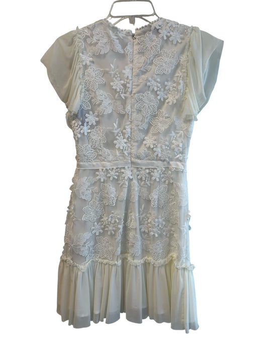 RYSE The Label Size Small White Polyester Appliques Round Neck Back Zip Dress White / Small