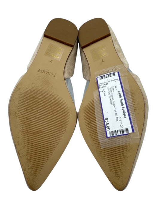 J. Crew Shoe Size 7 Beige Leather Suede Pointed Toe D'orsay Flats Beige / 7