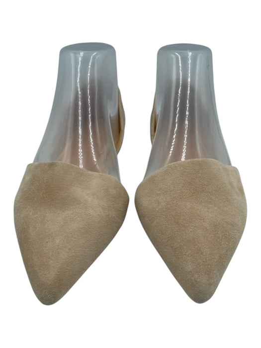 J. Crew Shoe Size 7 Beige Leather Suede Pointed Toe D'orsay Flats Beige / 7