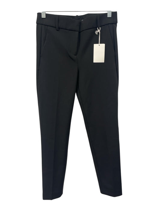 J. Crew Size 4 Black Polyester Blend Trouser Hook & Zip Fly Slim Pants Black / 4
