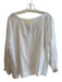 Roller Rabbit Size XS/S White Cotton Long Sleeve solid color V Neck Top White / XS/S