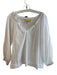 Roller Rabbit Size XS/S White Cotton Long Sleeve solid color V Neck Top White / XS/S