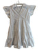 THML Size XS White Polyester Ruffle Cap Sleeve Collar V Neck Tiered Dress White / XS