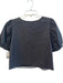 Amanda Uprichard Size S Black Polyester Puff Short Sleeve Round Neck Mid Top Black / S