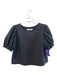 Amanda Uprichard Size S Black Polyester Puff Short Sleeve Round Neck Mid Top Black / S