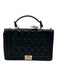 Valentino by Mario Valentino Black Gold Tone Hardware Quilted Flap Bag Black