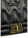 Valentino by Mario Valentino Black Gold Tone Hardware Quilted Flap Bag Black