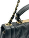 Valentino by Mario Valentino Black Gold Tone Hardware Quilted Flap Bag Black