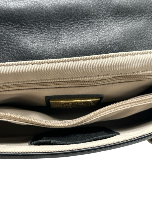 Valentino by Mario Valentino Black Gold Tone Hardware Quilted Flap Bag Black