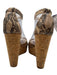 Jimmy Choo Shoe Size 39 Brown Leather Upper Snake Print T Strap Wedge Sandals Brown / 39