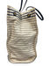 Tory Burch Cream, Navy & Black Leather Trim Canvas Striped Logo Tote Bag Cream, Navy & Black / Large