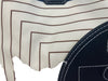 Tory Burch Cream, Navy & Black Leather Trim Canvas Striped Logo Tote Bag Cream, Navy & Black / Large