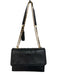 Tory Burch Black & Gold Leather Quilted Logo Magnetic Close Crossbody Bag Black & Gold / Medium