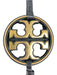 Tory Burch Black & Gold Leather Shoulder Bag Gold Hardware Logo Hobo Bag Black & Gold / Large