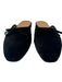 Ann Mashburn Shoe Size 36.5 Black Velvet Bow detail Mule Slip On Flats Black / 36.5